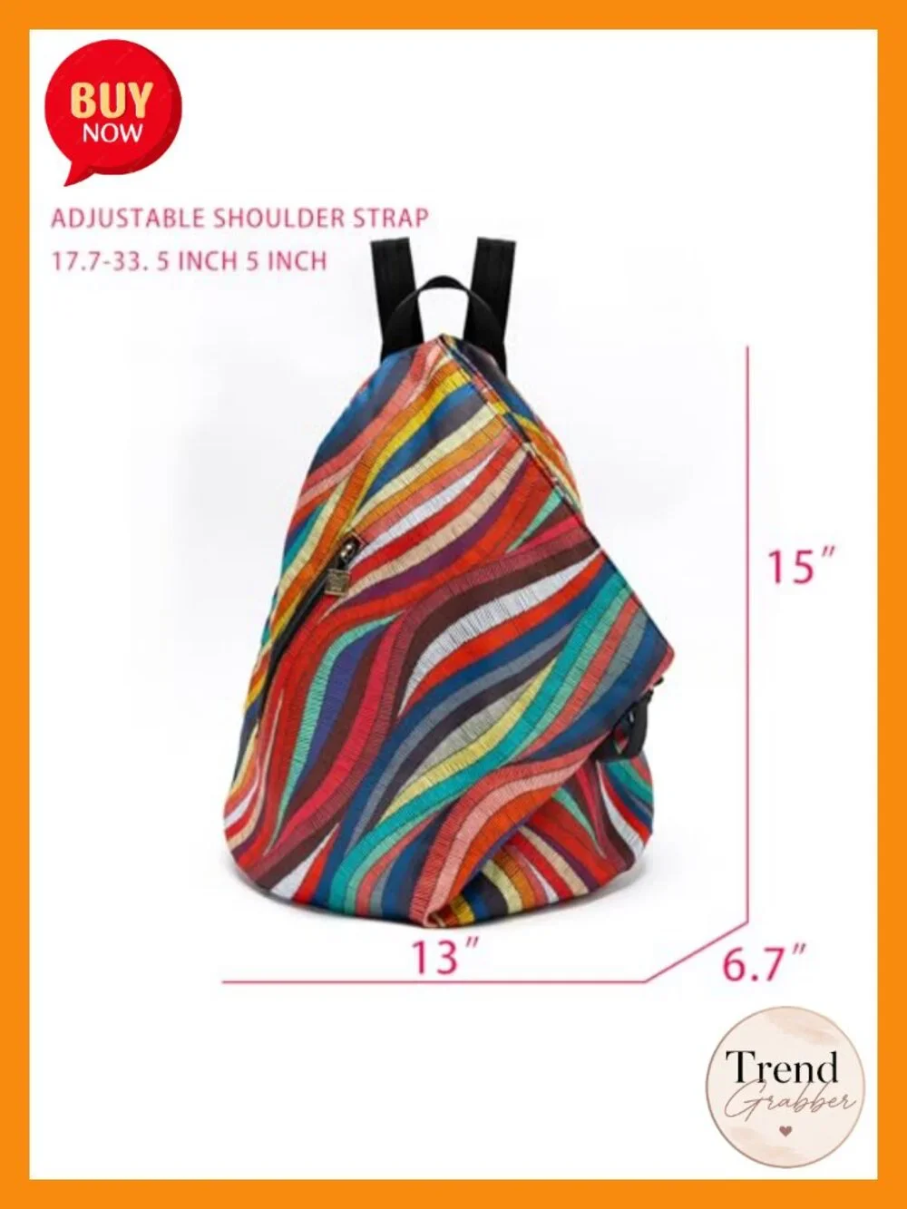 Lightweight Fabric Daypack Backpack with Pockets Convertible Crossbody